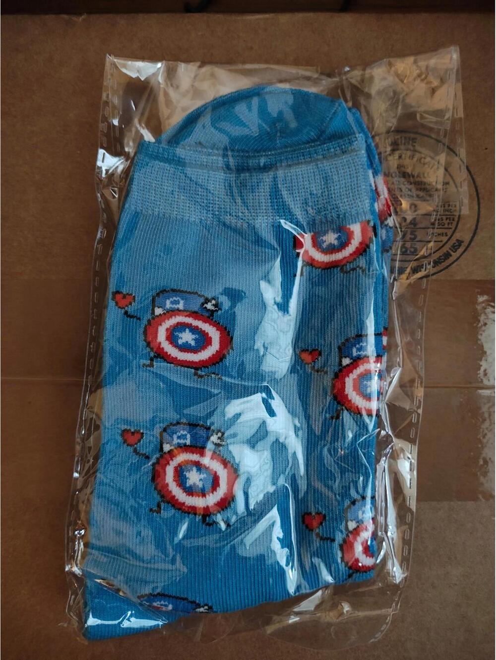 Official Marvel Licensed -  Captain America As Kid -   - Novelty Socks, 1PR, NEW